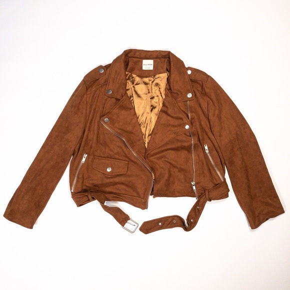 Vegan Suede Cropped Moto Jacket - Picture 2 of 2